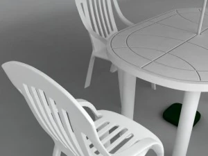 garden plastic furniture set 3D Model