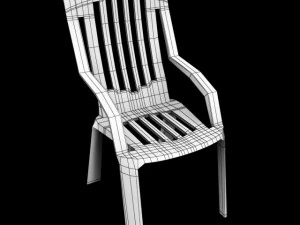 garden plastic furniture set 3D Model