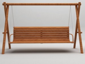 garden wooden swings pack Modello 3D