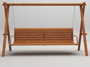garden wooden swings pack 3D Model