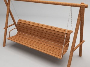 garden wooden swings pack Modello 3D