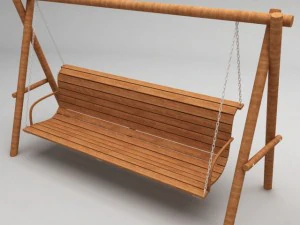 garden wooden swings pack 3D Model