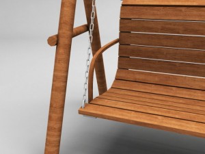 garden wooden swings pack Modello 3D
