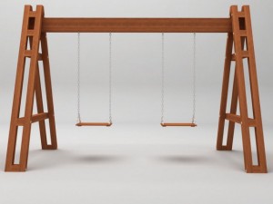 garden wooden swings pack Modello 3D