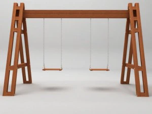 garden wooden swings pack 3D Model