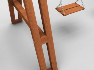 garden wooden swings pack Modello 3D