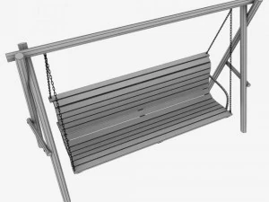 garden wooden swings pack 3D Model