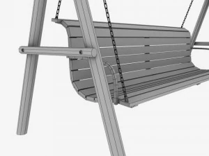 garden wooden swings pack 3D Model