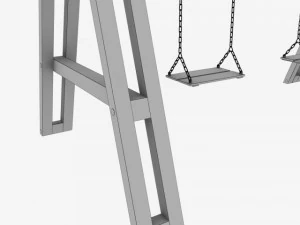 garden wooden swings pack 3D Model