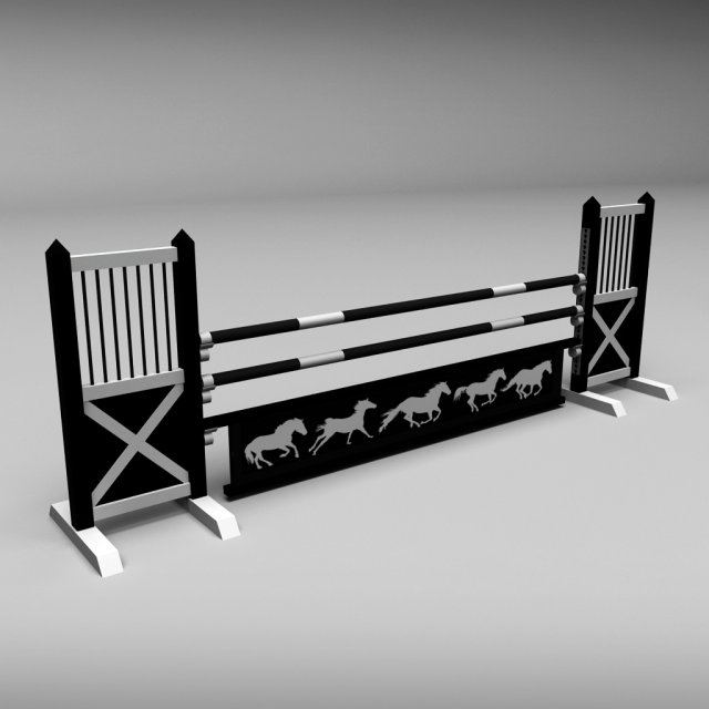 horse jump obstacle 08 3D Model .c4d .max .obj .3ds .fbx .stl .blend 