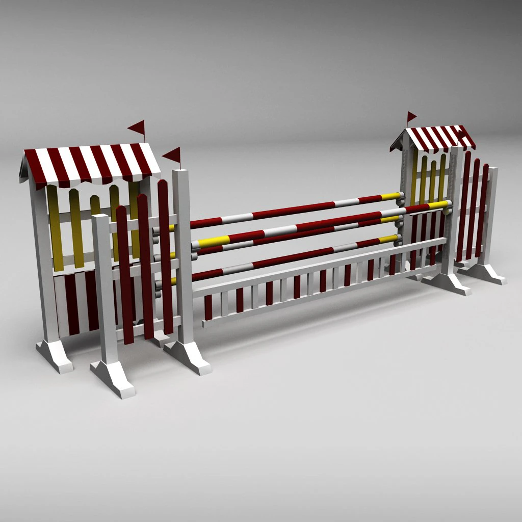 прыжок с препятствиями на лошади 10 3D Модель .c4d .max .obj .3ds .fbx .stl .blend 