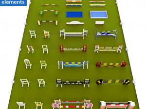 horse jump obstacle full pack 3D मॉडल