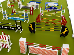 horse jump obstacle full pack 3D-Modell