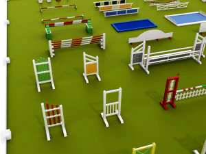 horse jump obstacle full pack 3D Model