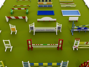 horse jump obstacle full pack 3D-Modell