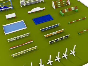 horse jump obstacle full pack 3D Model