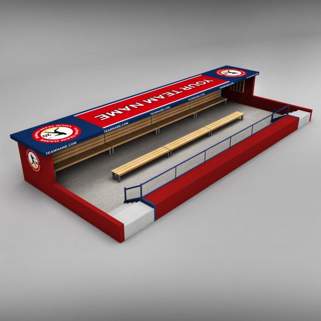 baseball stadium dugout Model 3D .c4d .max .obj .3ds .fbx .stl .blend 