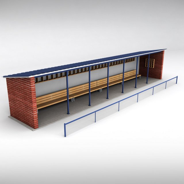 baseball stadium dugout bench 3D Model .c4d .max .obj .3ds .fbx .stl .blend 