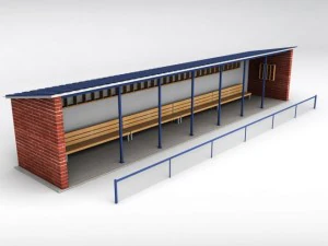 野球場のダッグアウトベンチ 3Dモデル
