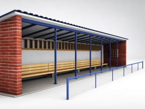 baseball stadium dugout bench 3D Model