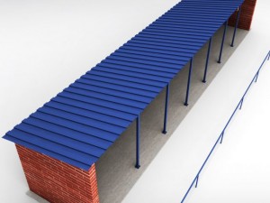baseball stadium dugout bench 3D Model
