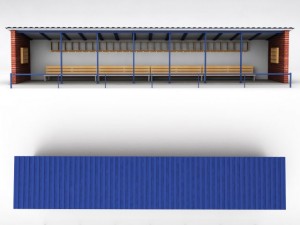 baseball stadium dugout bench 3D Model