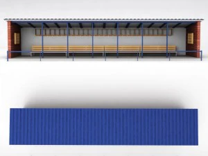 baseball stadium dugout bench 3D Model