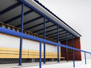 baseball stadium dugout bench 3D Model