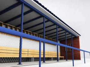 baseball stadium dugout bench 3D Model