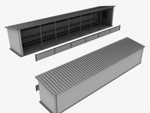 baseball stadium dugout bench 3D Model
