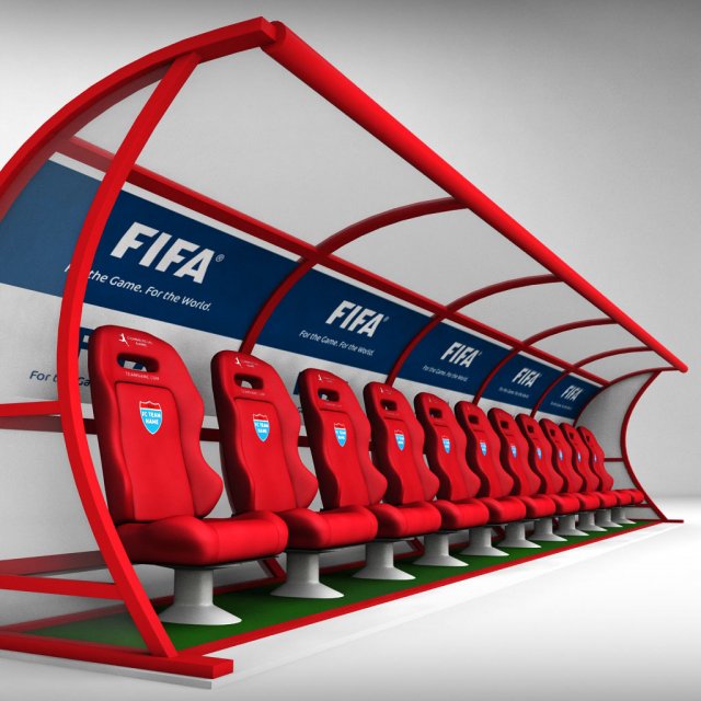 stadium seating reserve bench Modelo 3D .c4d .max .obj .3ds .fbx .stl .blend 