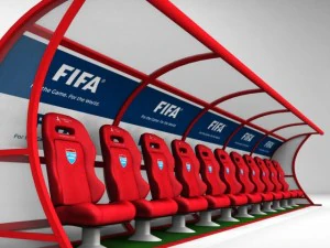 ławka rezerwowa miejsc siedzących na stadionie Model 3D