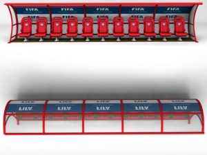 stadium seating reserve bench Modelo 3D