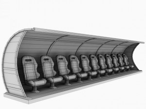 stadium seating reserve bench Modelo 3D