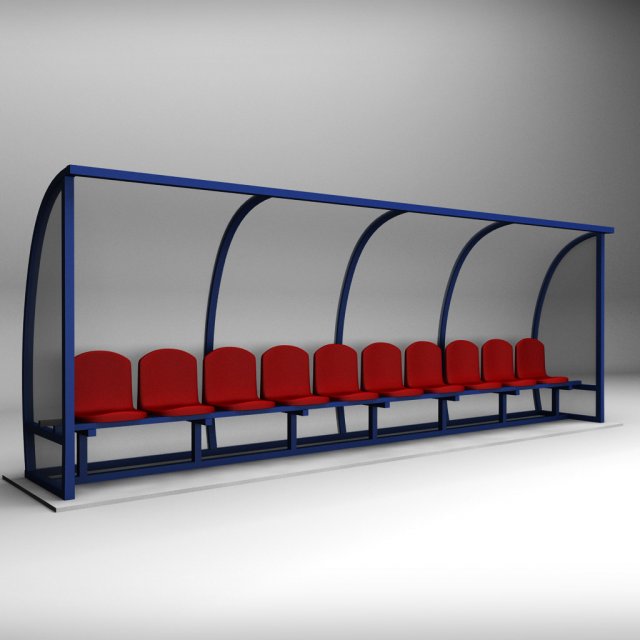 stadium seating reserve bench low 3D Model .c4d .max .obj .3ds .fbx .stl .blend 