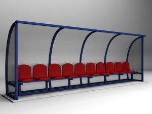 stadium seating reserve bench low 3D Model
