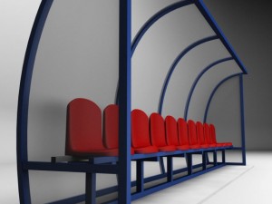 stadium seating reserve bench low 3D Model