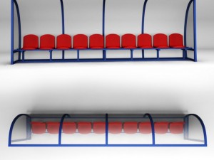 stadium seating reserve bench low 3D Model