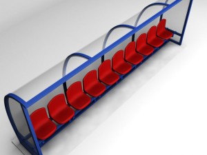stadium seating reserve bench low 3D Model