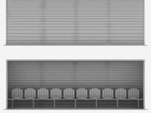 stadium seating reserve bench low 3D Model