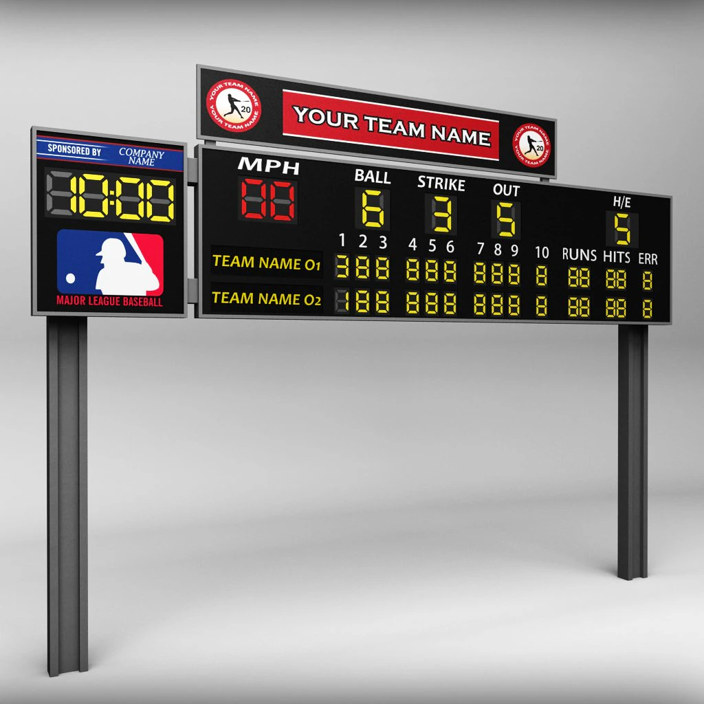 baseball scoreboard small 3D Model .c4d .max .obj .3ds .fbx .stl .blend 