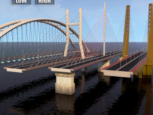 suspended water road bridge pack collection 3D मॉडल