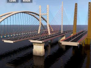 suspended water road bridge pack collection 3D Model