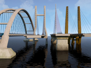 suspended water road bridge pack collection 3D Модель