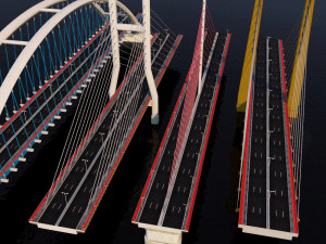 suspended water road bridge pack collection 3D Модель