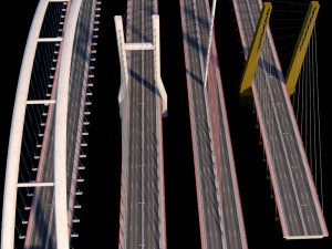 suspended water road bridge pack collection 3D Модель