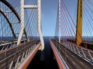 suspended water road bridge pack collection 3D Модель