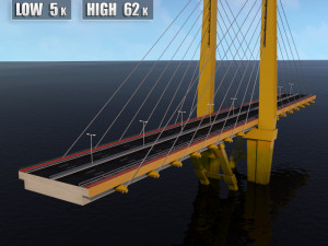 suspended water road bridge pack collection 3D Модель