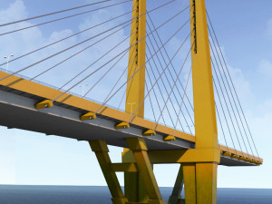suspended water road bridge pack collection 3D Модель