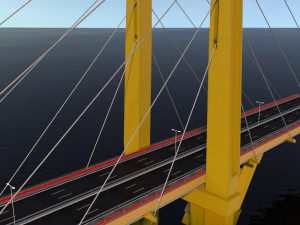 suspended water road bridge pack collection 3D Модель